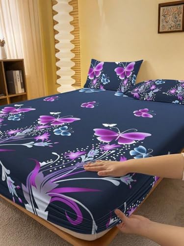 Fuver 23 Pcs Printed Fitted Sheet Set with Pillowcases