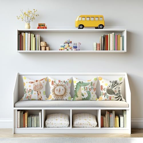Cute Cartoon Animal Pillow Covers Set of 4 18x18