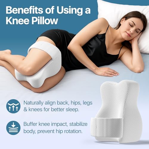 CKLCKL Knee Pillow for Side Sleepers with Adjustable Straps