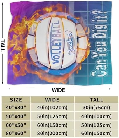 Warm Soft Cozy Volleyball Throw Blanket for Teen Girls and Kids