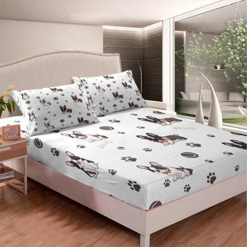 Castle Fairy Frenchie Dog Kids Sheet Twin Set with Pillowcase