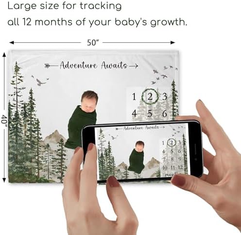 Yuzioey Forest Mountain Baby Milestone Throw