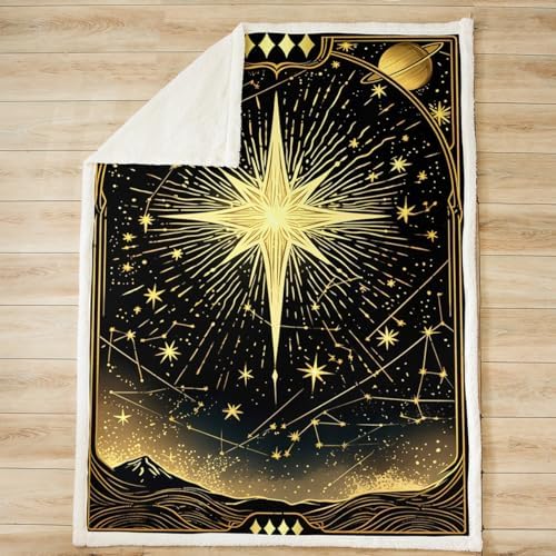 Feelyou Starry Sky Fleece Throw Blanket for Baby Kids