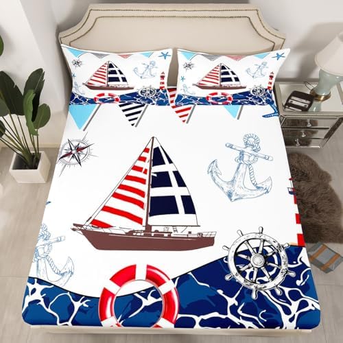Castle Fairy Nautical Anchor Twin Fitted Sheet Set