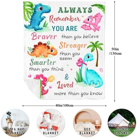 Dinosaur Throw Blanket for Kids 50x40 Birthday Gift