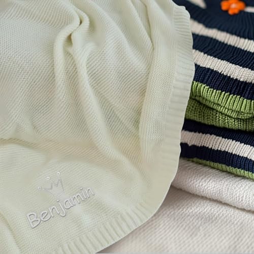 Personalized Baby Blanket with Embroidered Name for Newborn