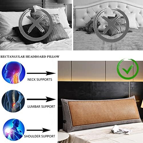 ZZYK Triangular Headboard Pillow Soft Large Bolster with Removable Cover Grey 70180cm 1