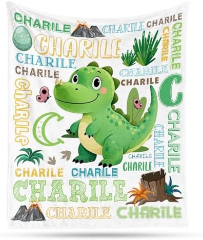 Kybkworm Custom Baby Blanket with Name - Ultra Soft Fleece