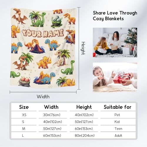 CUSPCOD 30x40 Flannel Dinosaur Throw Blanket for Kids