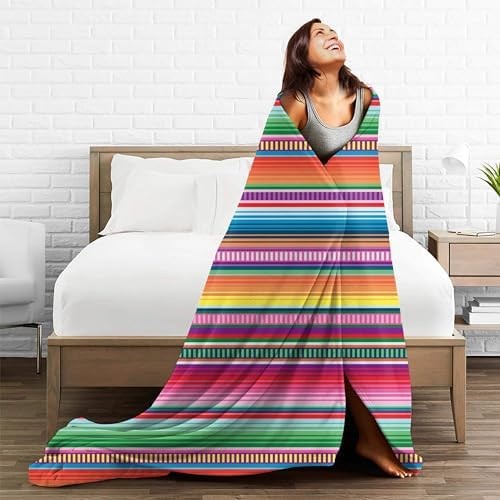 Yetta Yang Colorful Stripe Fleece Wearable Blanket