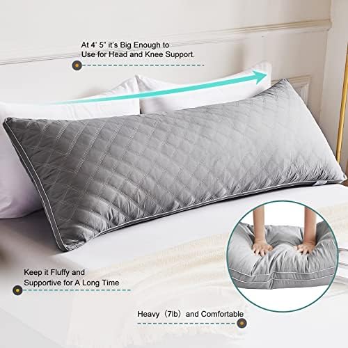 Oubonun Premium Adjustable Loft Body Pillow - 21x54 inch Fluffy Support Pillow