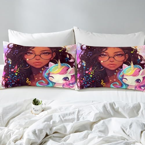 Castle Fairy Cute Unicorn Twin Sheet Set with Pillowcase 1