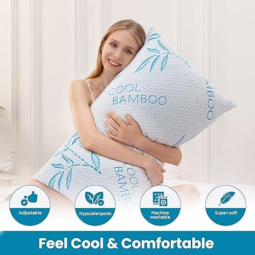 ComfySleep Queen 2 Pack Bamboo Rayon Pillows with Memory Foam 1