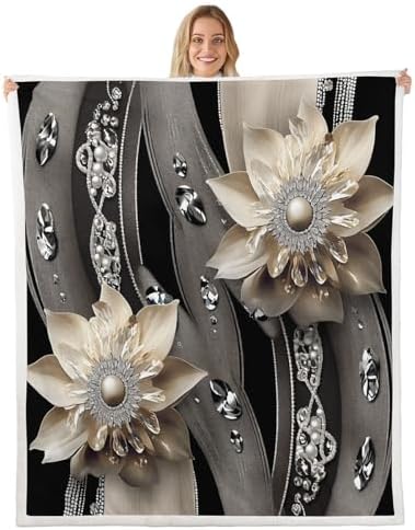 Feelyou Kids 3D Flowers Fleece Throw Blanket 30x40