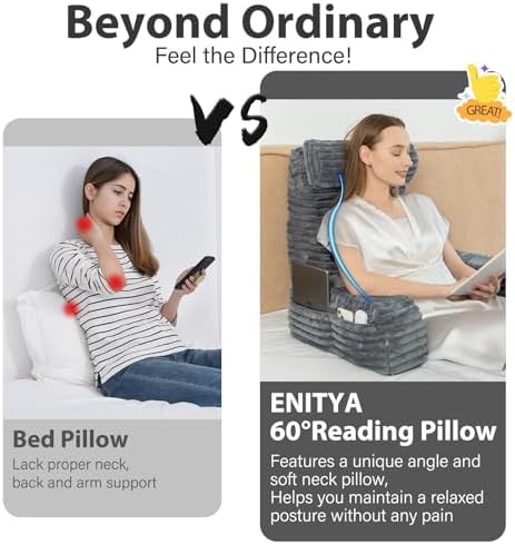 ENITYA Reading Pillow for Bed Sitting XL Back Support Pillow