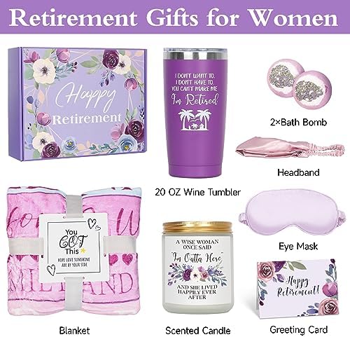 Retirement Gift Box for Women with Blanket