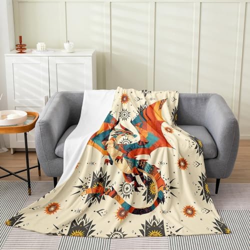 Feelyou Western Dragon Fuzzy Flannel Throw Blanket 40x50
