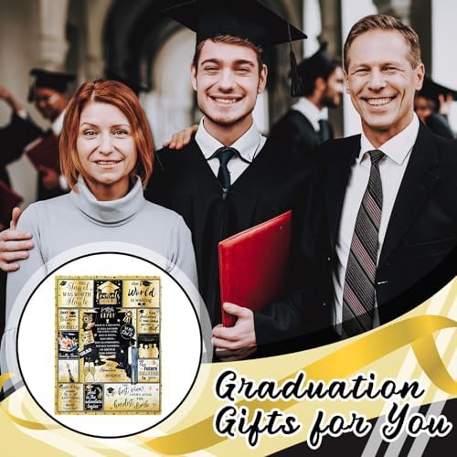 Tranqun Graduation Blanket - Black and Gold