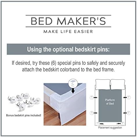 Bed Makers Wrap-Around Bed Skirt Queen White 15 Inch Drop