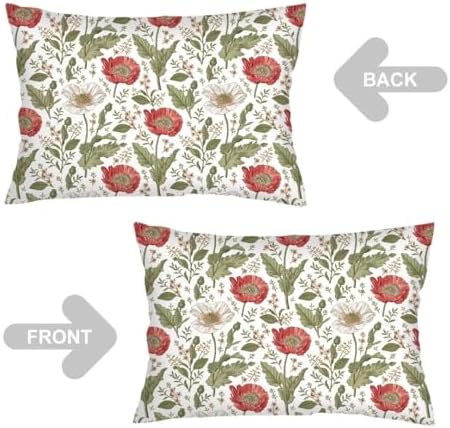 DINJUNA Wildflowers Throw Pillow Cover Set of 2 Queen Size 20x30
