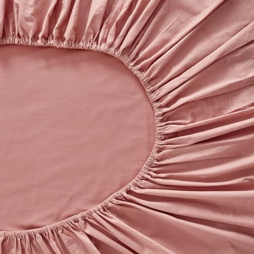 LifeTB Blush Pink Cotton Queen Fitted Sheet