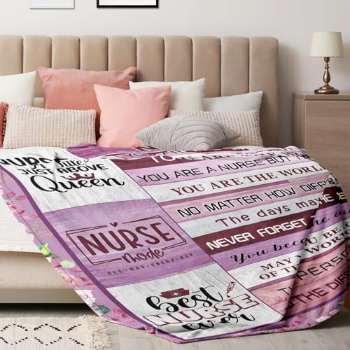 Nurse Throw Blanket 60Lx50W Soft Flannel