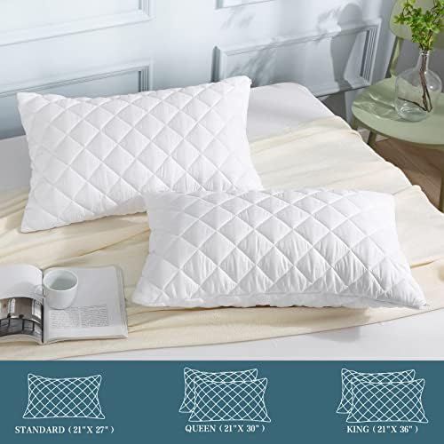 UNILIBRA 2 Pack Waterproof Pillow Protector Queen Size 21x30