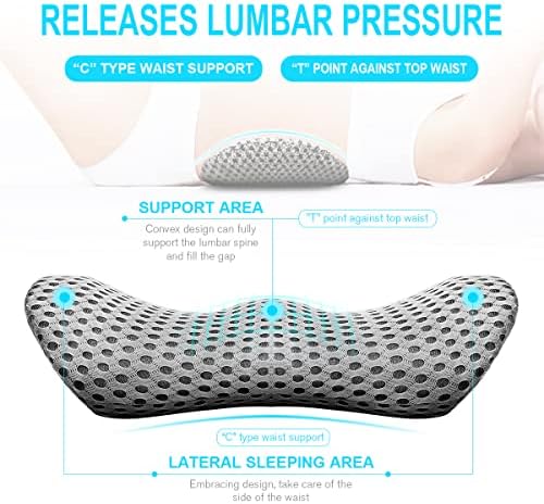 Panduo Lumbar Support Pillow - Memory Foam Back Pain Relief