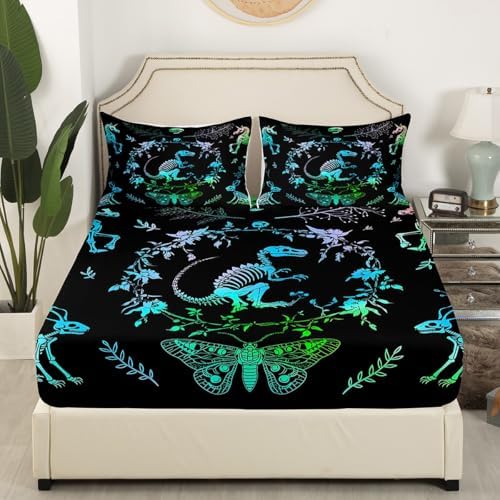 Castle Fairy Dinosaur Bed Sheet Set Twin Size with 1 Pillowcase