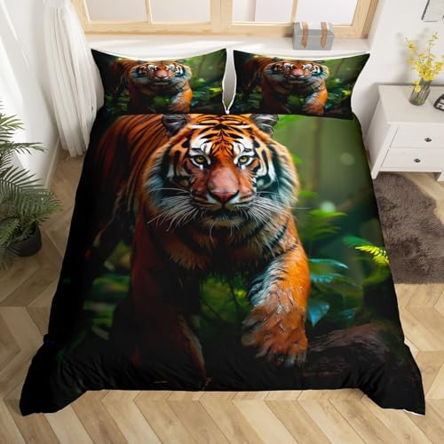 Feelyou 3D Print Jungle Tiger Duvet Cover Set