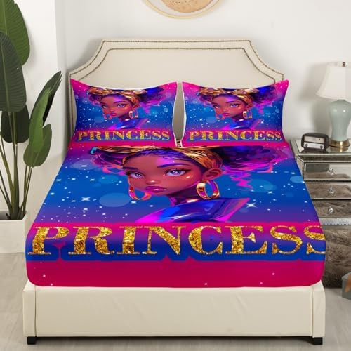 Castle Fairy Purple Black Cool Princess Girls Mattress Protector Set
