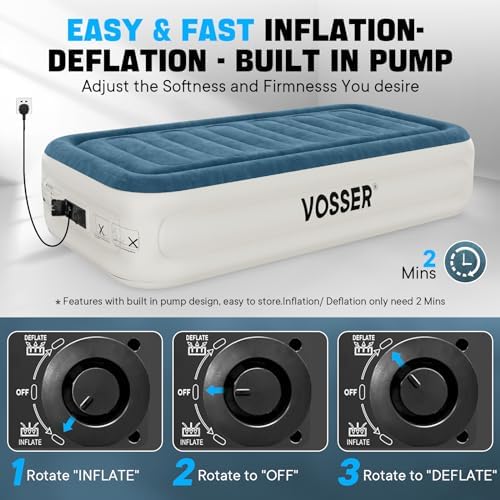 VOSSER Twin Air Mattress with Built-in Pump and Storage Bag 1