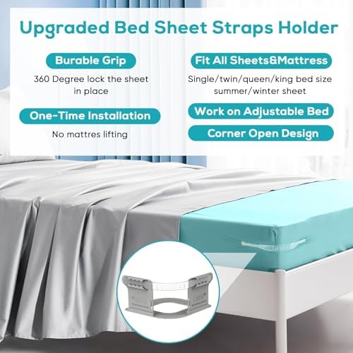 EAZMOM Upgraded Bed Sheet Straps Holder