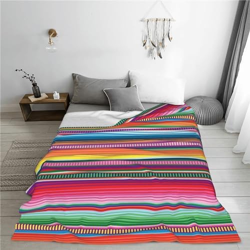 Yetta Yang Colorful Stripe Fleece Wearable Blanket