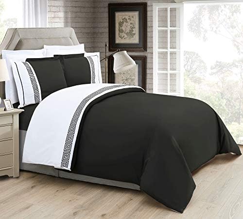Elegant Comfort Hotel Style Duvet Cover Set Twin XL Black