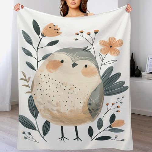 Cute Happy Bird Blanket 100x130cm Cozy Durable Throw
