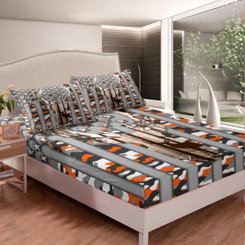 Kids Camo Flag Sheet Set with Pillowcases