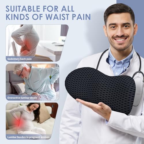 Ergonomic Memory Foam Lumbar Pillow for Office and Car Use