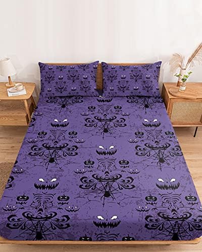 Chees D Zone Twin Fitted Sheet Deep Pocket Halloween Ghost Design