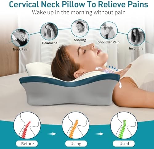 ROPU Cervical Pillow - Ergonomic Neck Support for All Sleep Positions