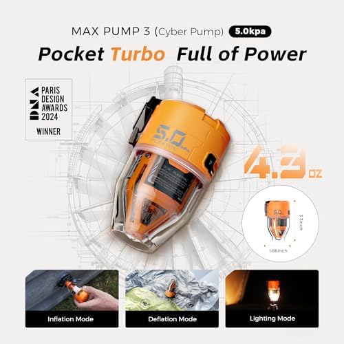 FLEXTAILGEAR Max Pump 3 Air Pump with Camping Light
