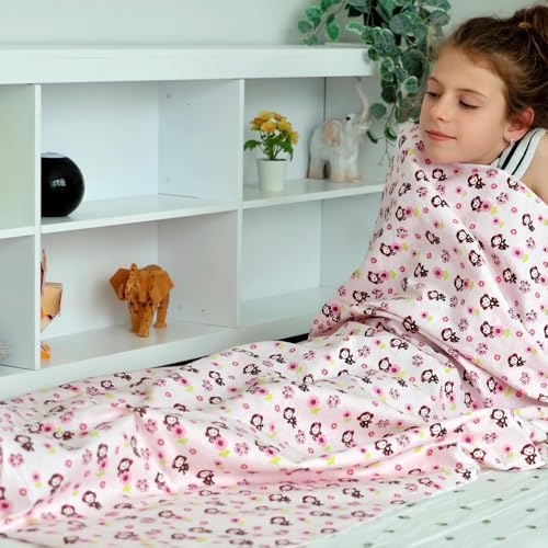 Omilion Kids Throw Blanket - Floral Monkey Butterfly Design