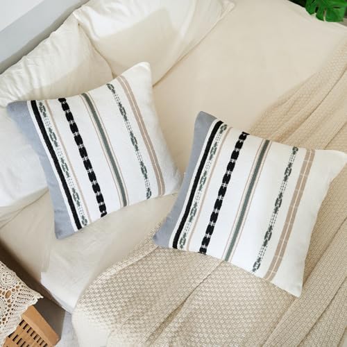Wosendy Boho Chenille Throw Pillow Covers Set of 2 18x18 Inch