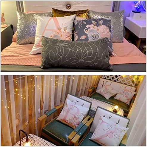 Eanpet Alphabet Throw Pillow Covers A-Z Letter Flowers 18x18 Inch
