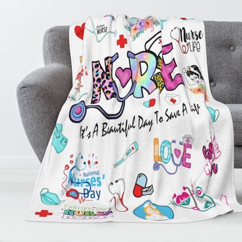 Cozy Nurse Blanket with Funny Nursing Design