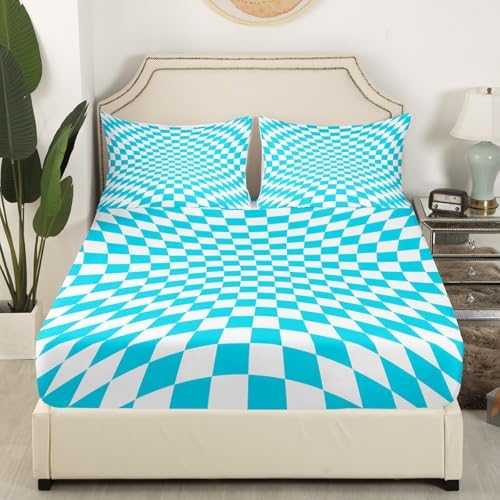 Castle Fairy Abstract Grid Twin Sheet Set with Pillowcase