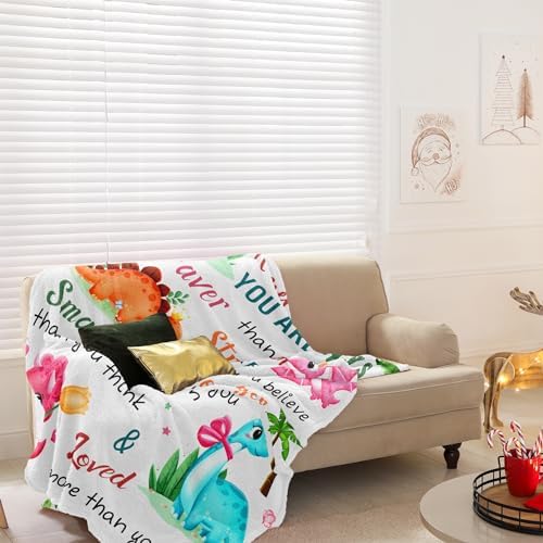 Dinosaur Throw Blanket for Kids 50x40 Birthday Gift