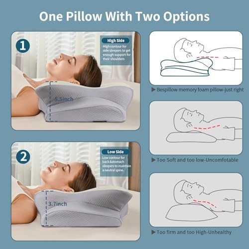 Bespillow Ergonomic Neck Pillow for Pain Relief and Cool Sleep