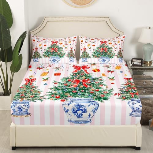 Homewish Merry Christmas Fitted Sheet Twin Set