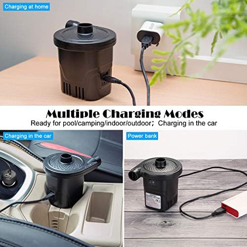 AGPTEK Rechargeable Air Pump with 4000mAh Battery and 3 Nozzles